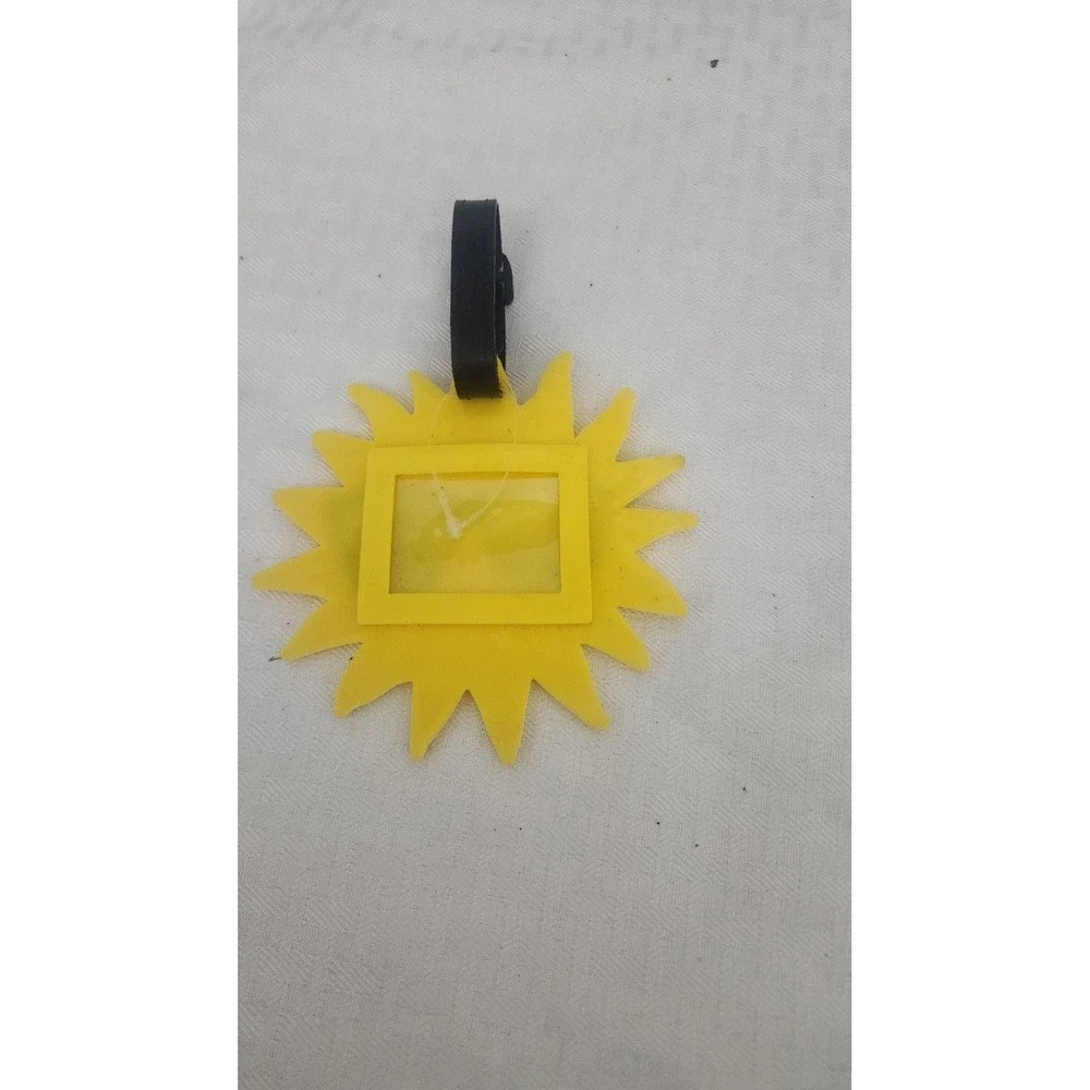 Beach Please Yellow Sun Luggage Identification Tag